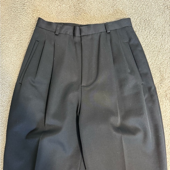 CLASSIQUES ENTIER Black Slacks Size 8P pleated fully lined pure new wool 80’s - Picture 2 of 11